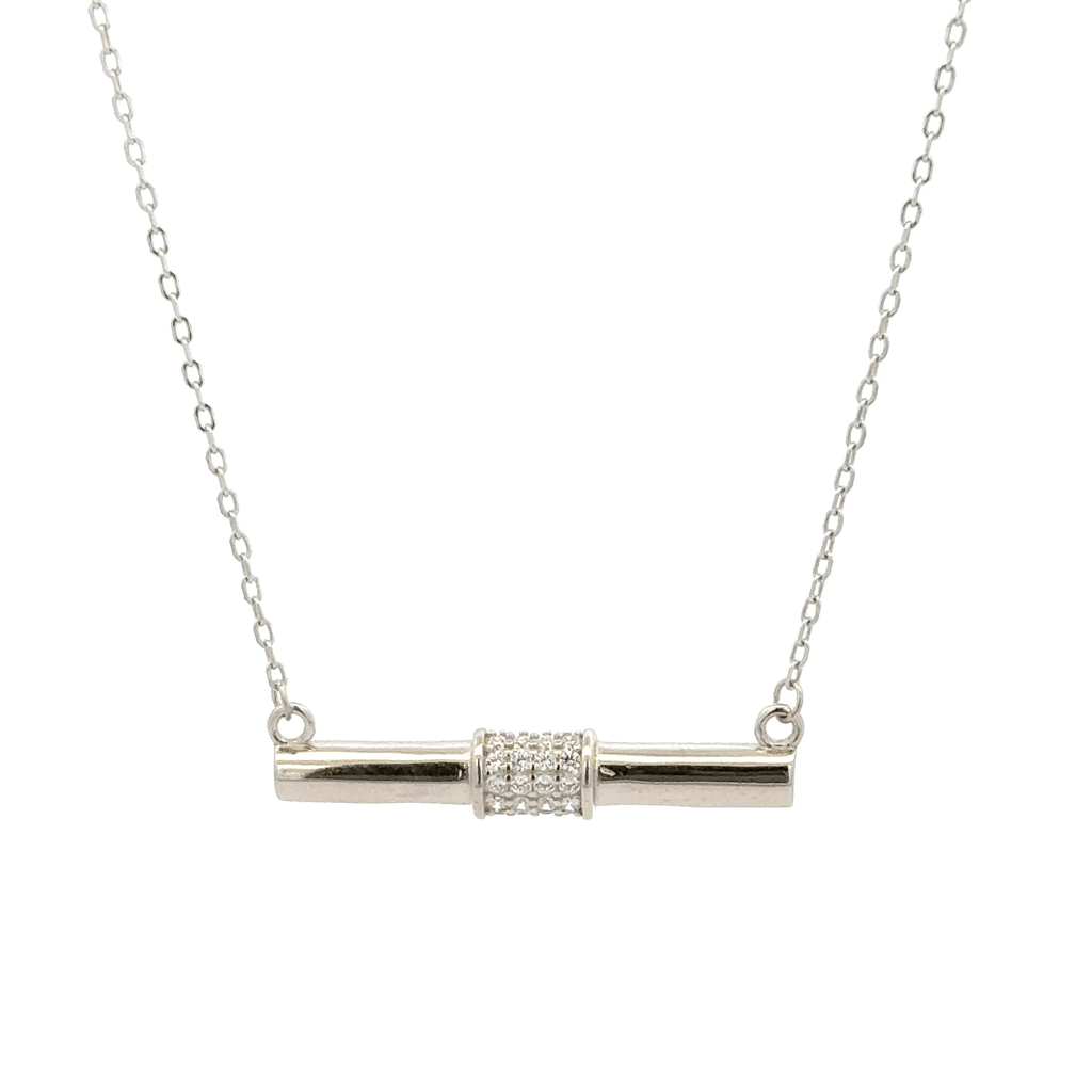 Rhodium horizontal Dollar Chain