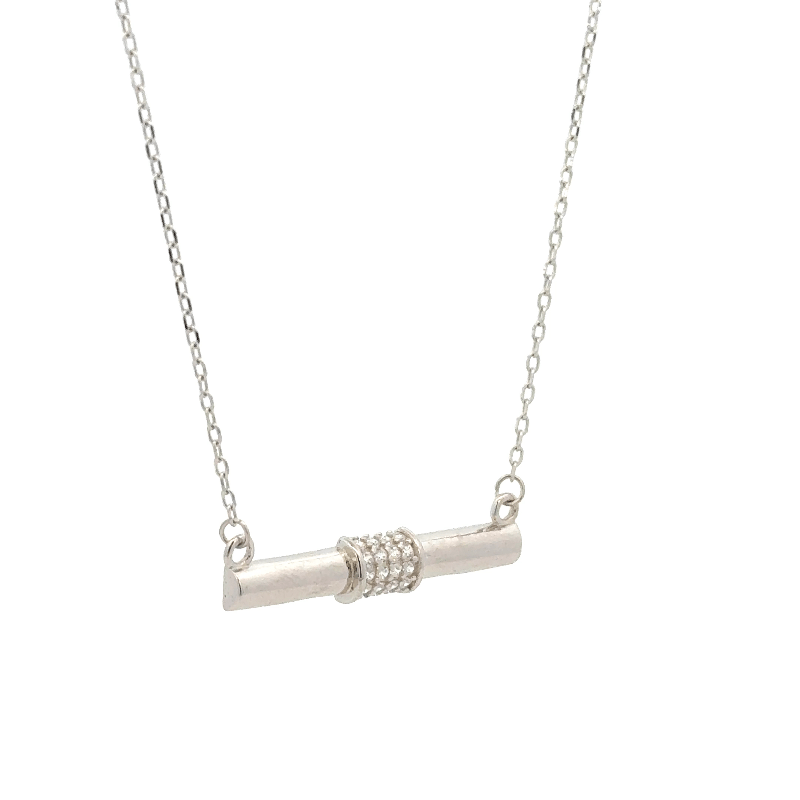 Rhodium horizontal Dollar Chain