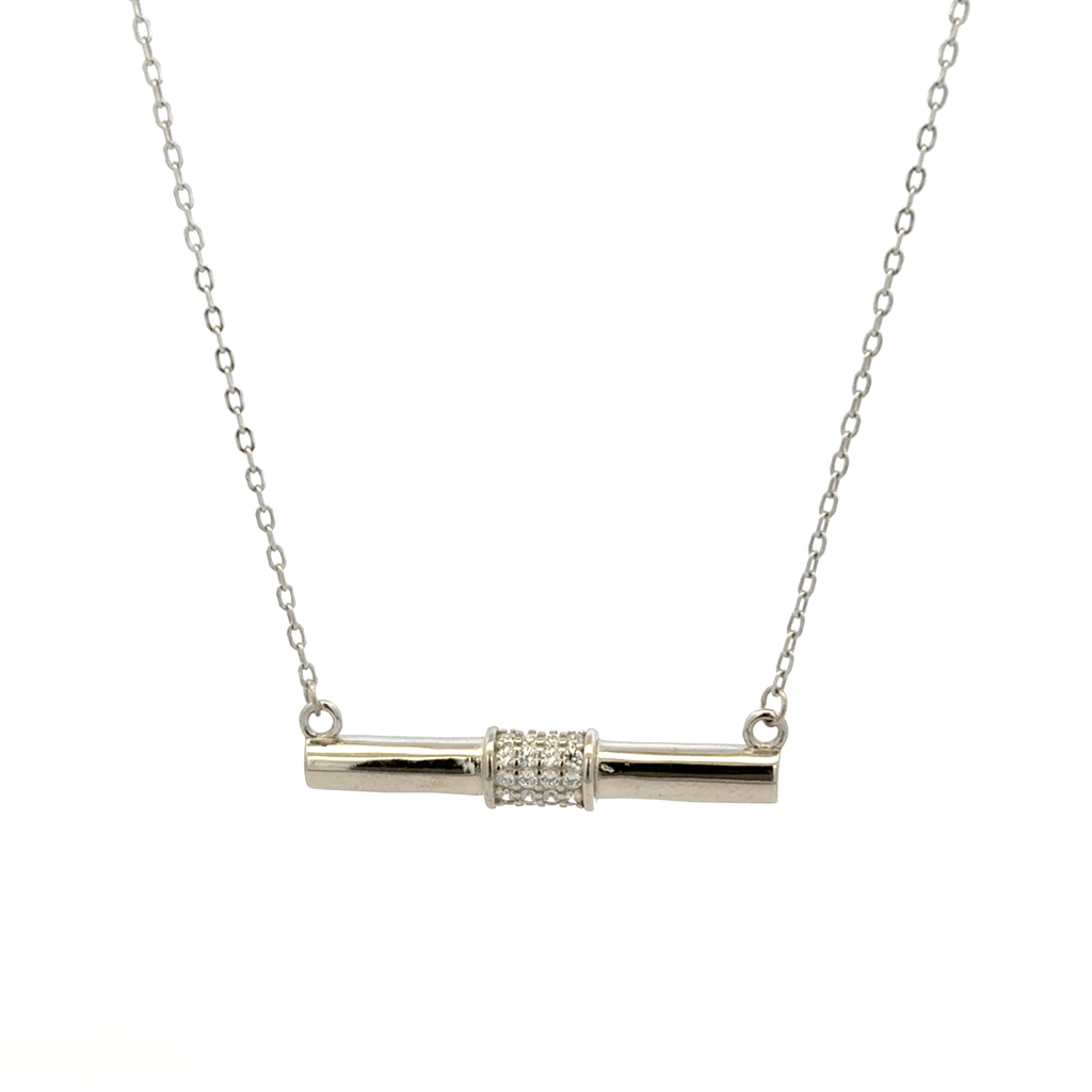Rhodium horizontal Dollar Chain