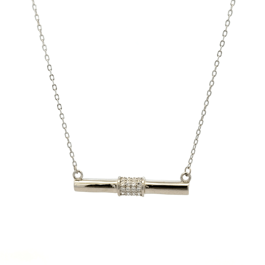 Rhodium horizontal Dollar Chain