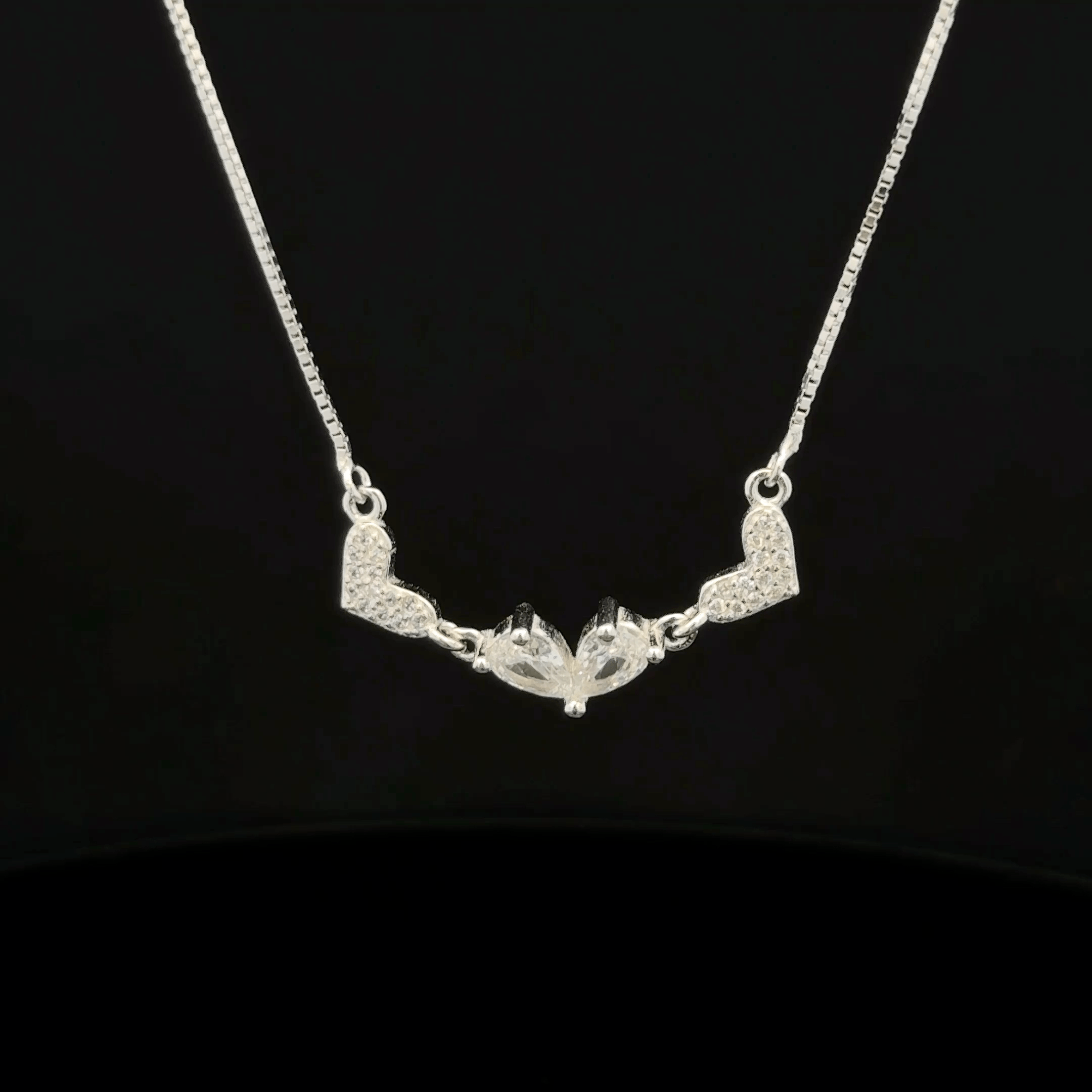 Triple Love Heart Chain Pendant