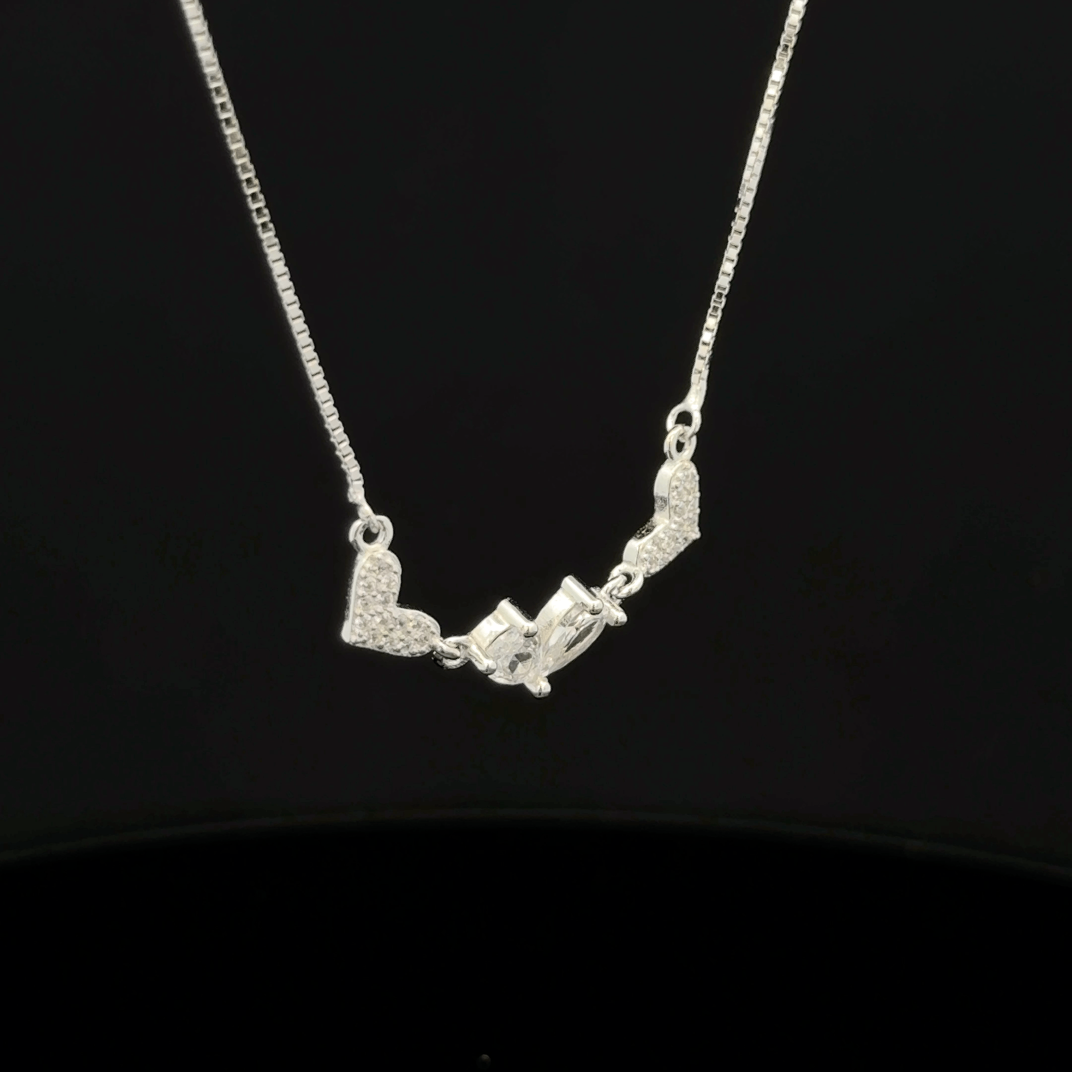 Triple Love Heart Chain Pendant