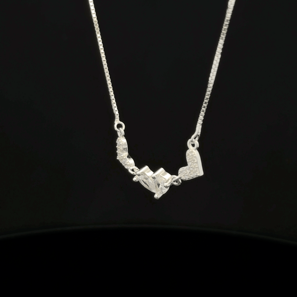 Triple Love Heart Chain Pendant
