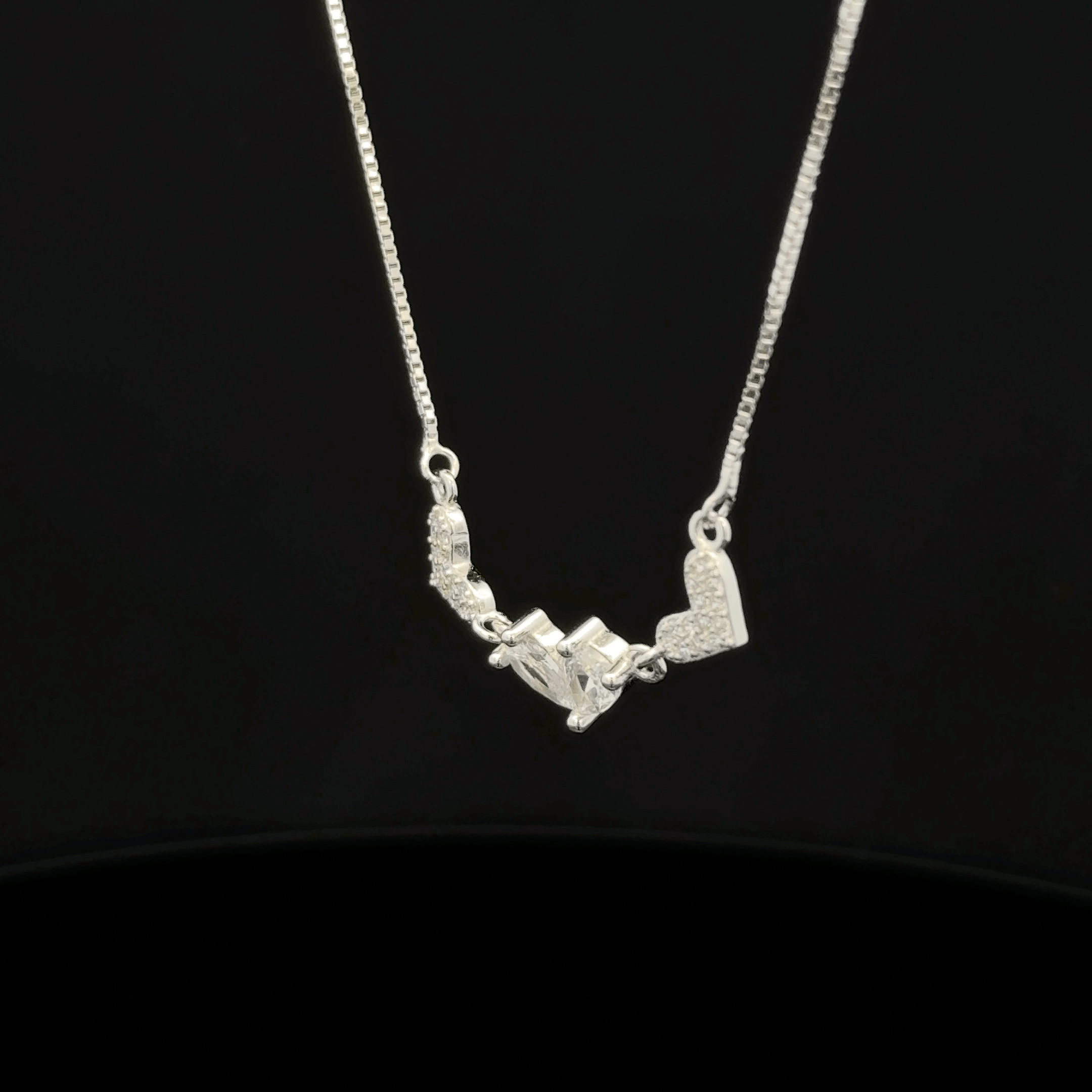 Triple Love Heart Chain Pendant