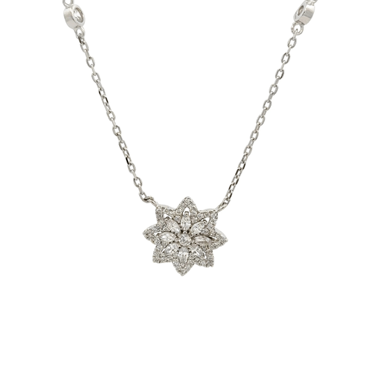 Rhodium Star Chain With Pendant