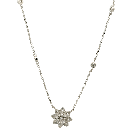 Rhodium Star Chain With Pendant