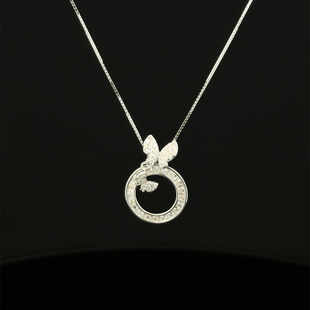 Butterfly with circle chain pendant