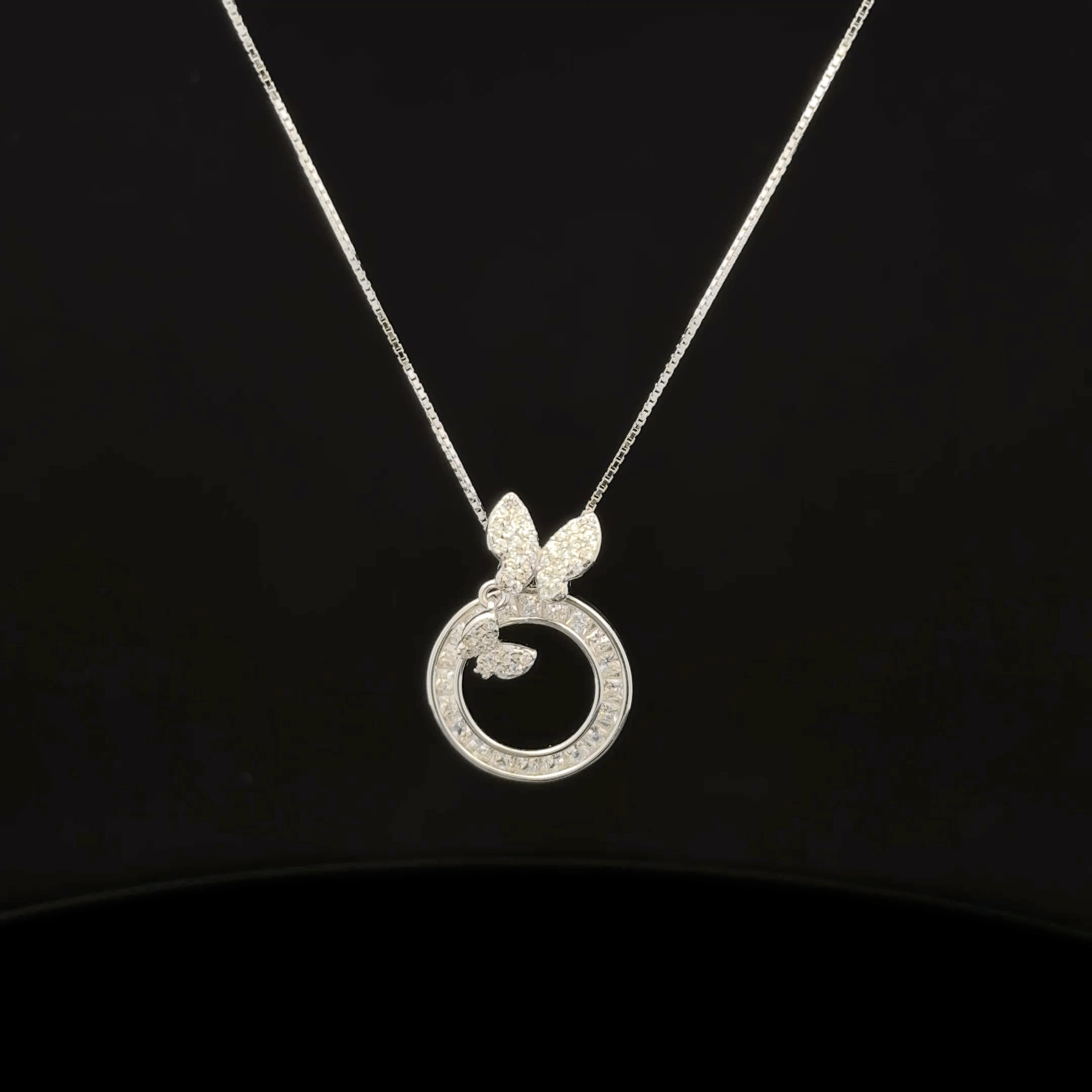 Butterfly with circle chain pendant
