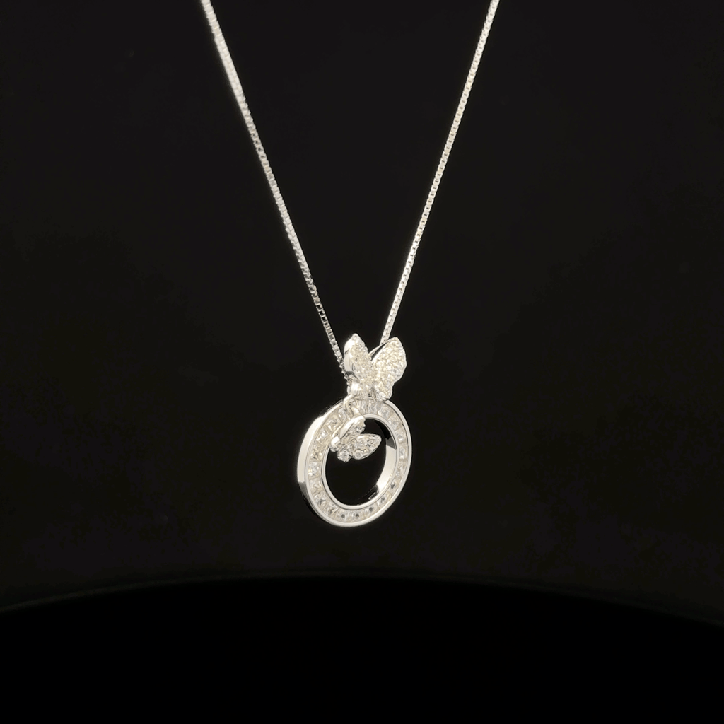 Butterfly with circle chain pendant