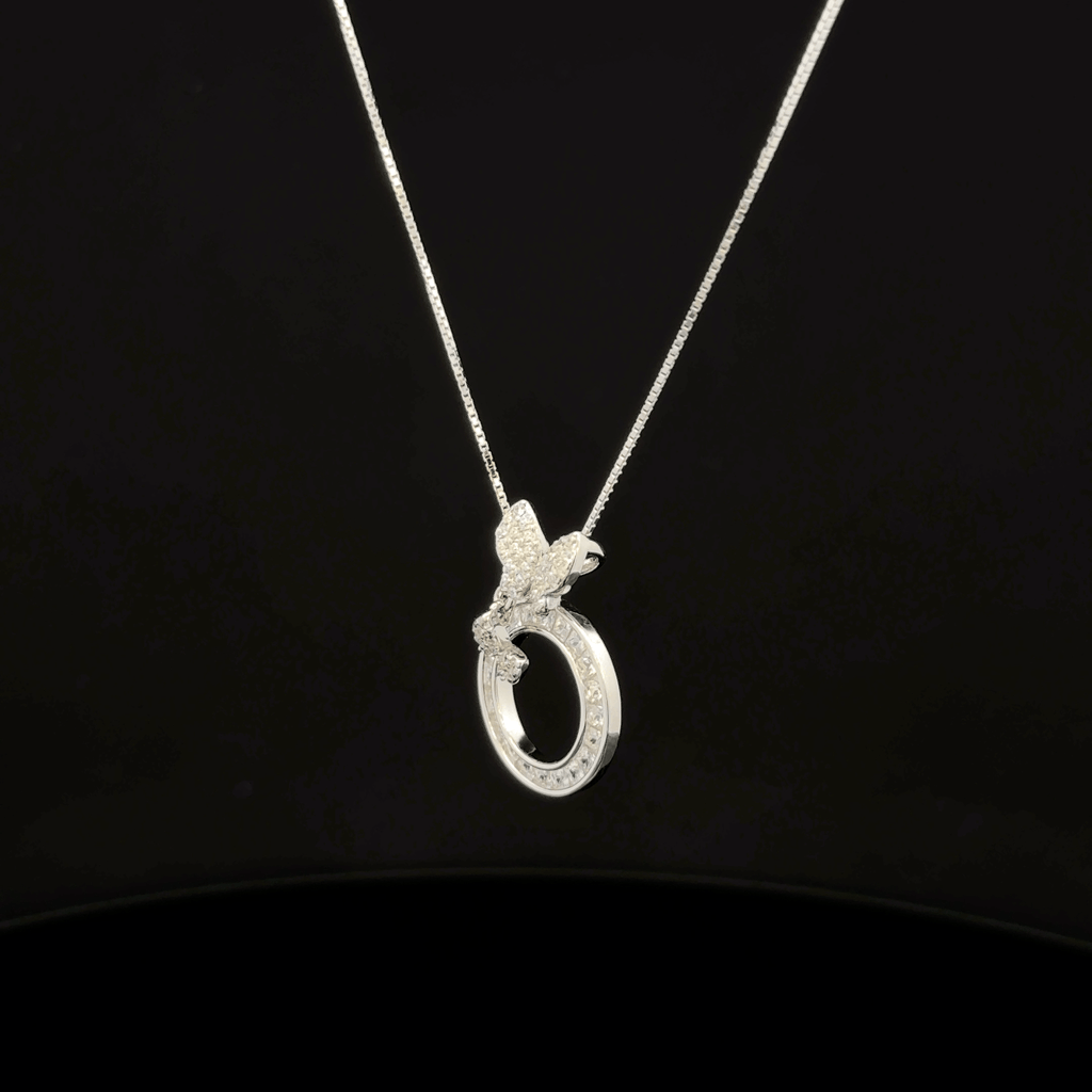 Butterfly with circle chain pendant