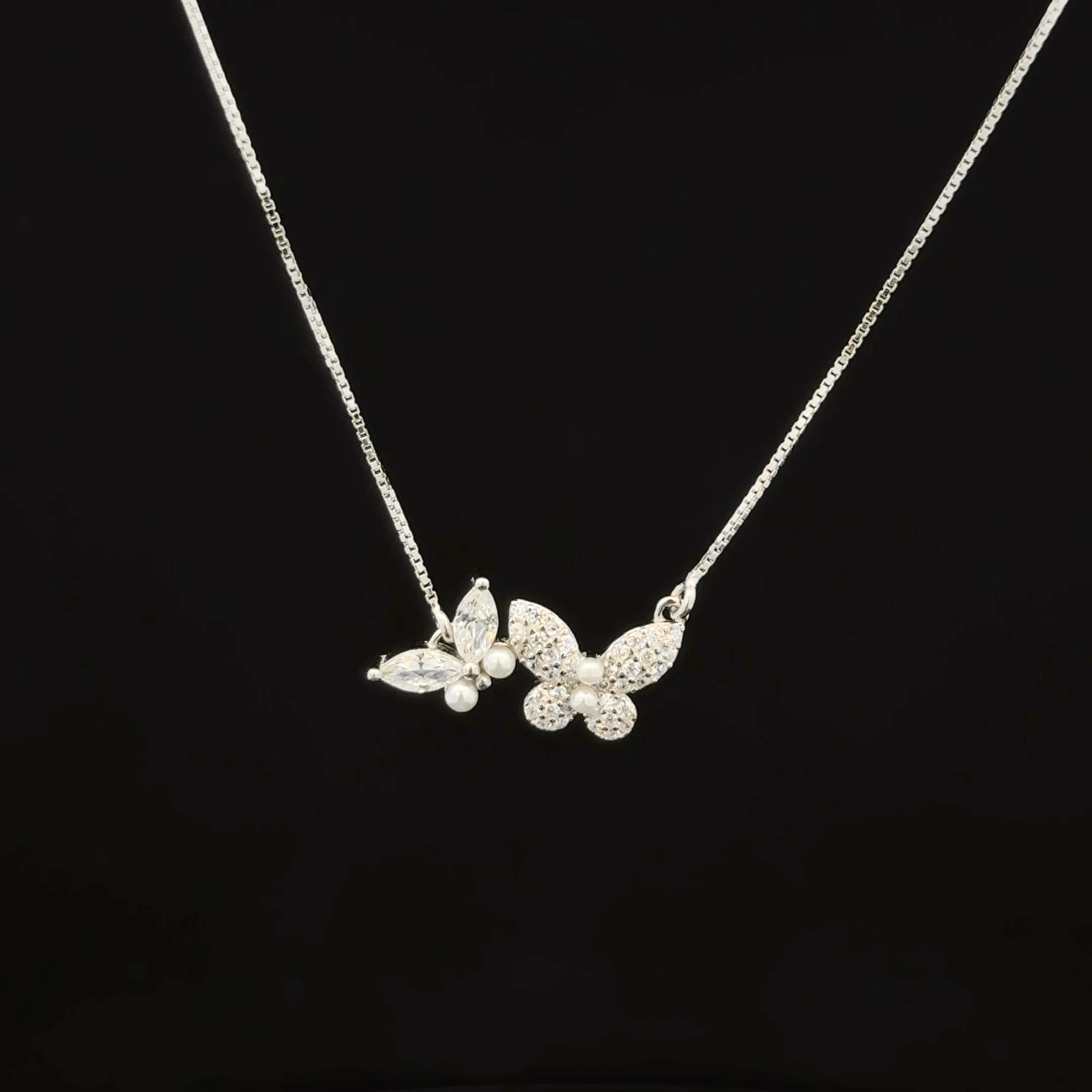 Twin butterfly chain pendant