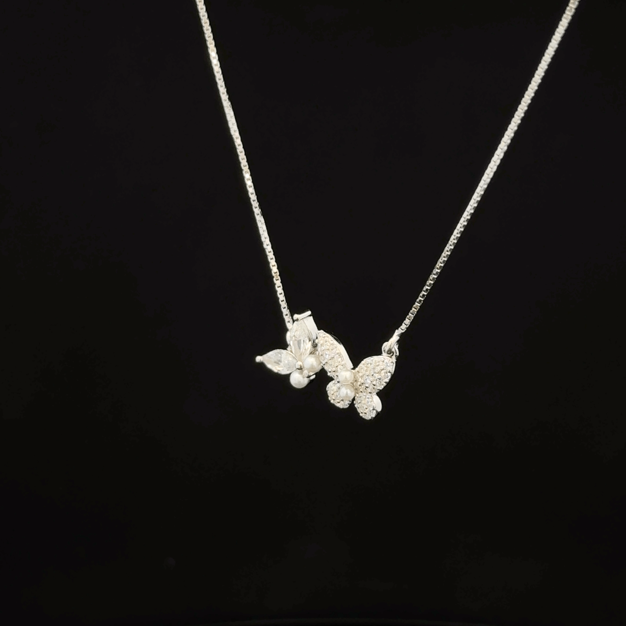 Twin butterfly chain pendant