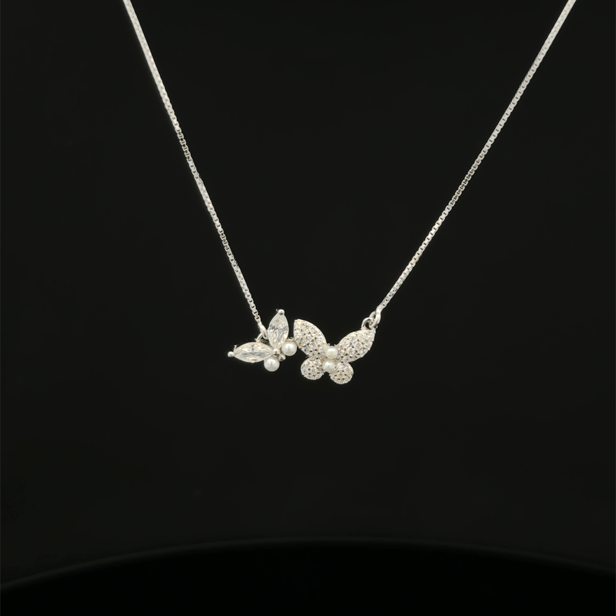 Twin butterfly chain pendant
