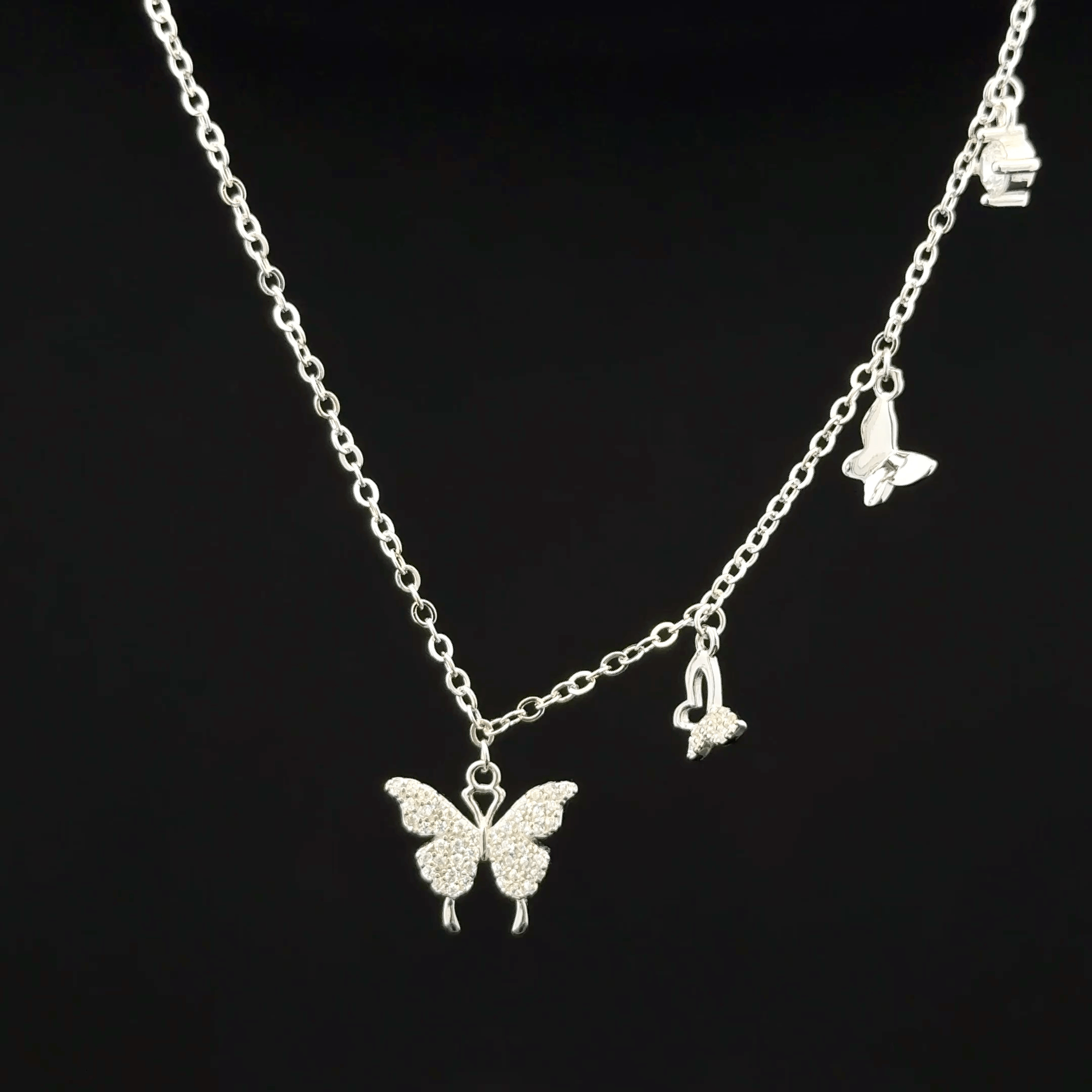 Butterfly charm chain pendant