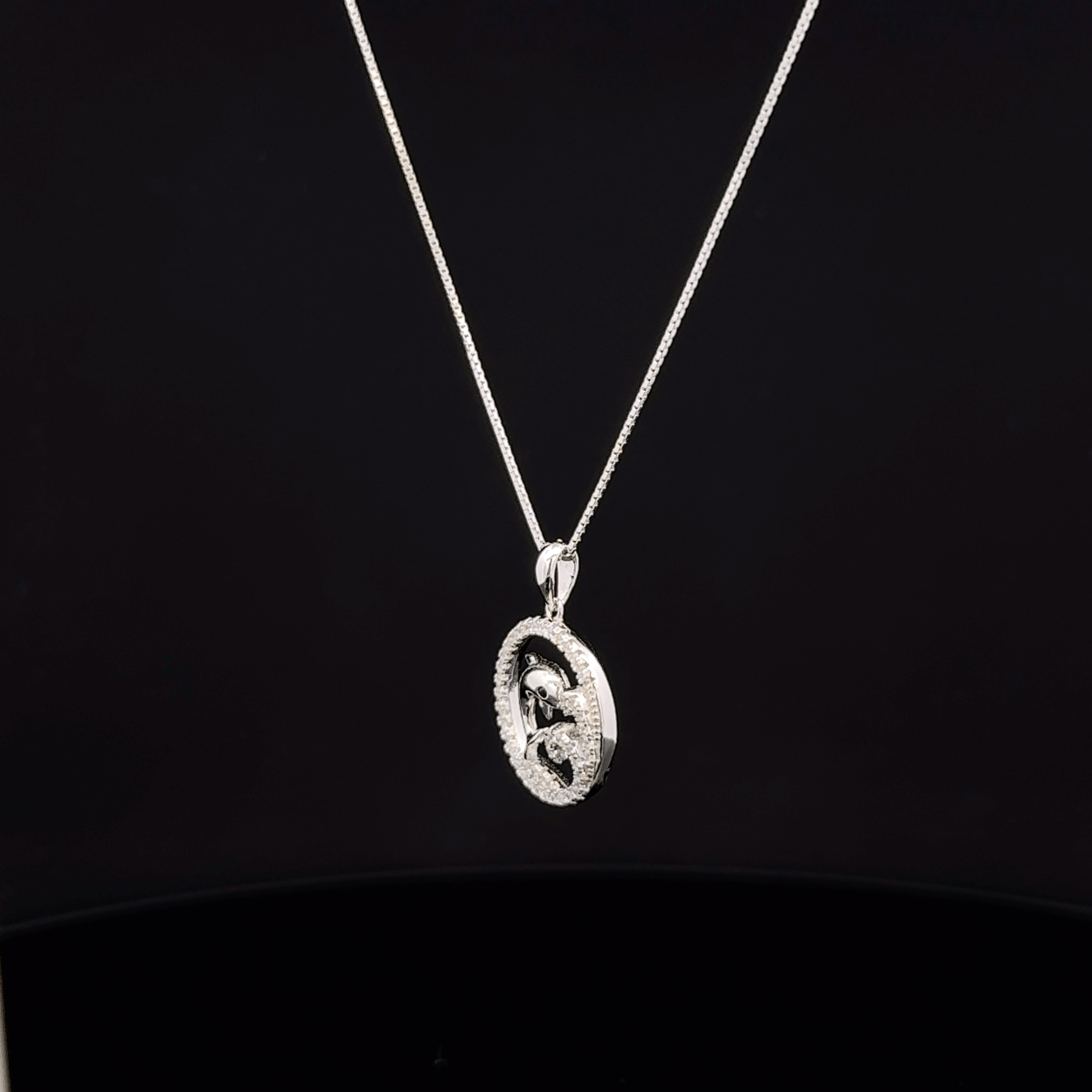 Dolphin with circle chain pendant