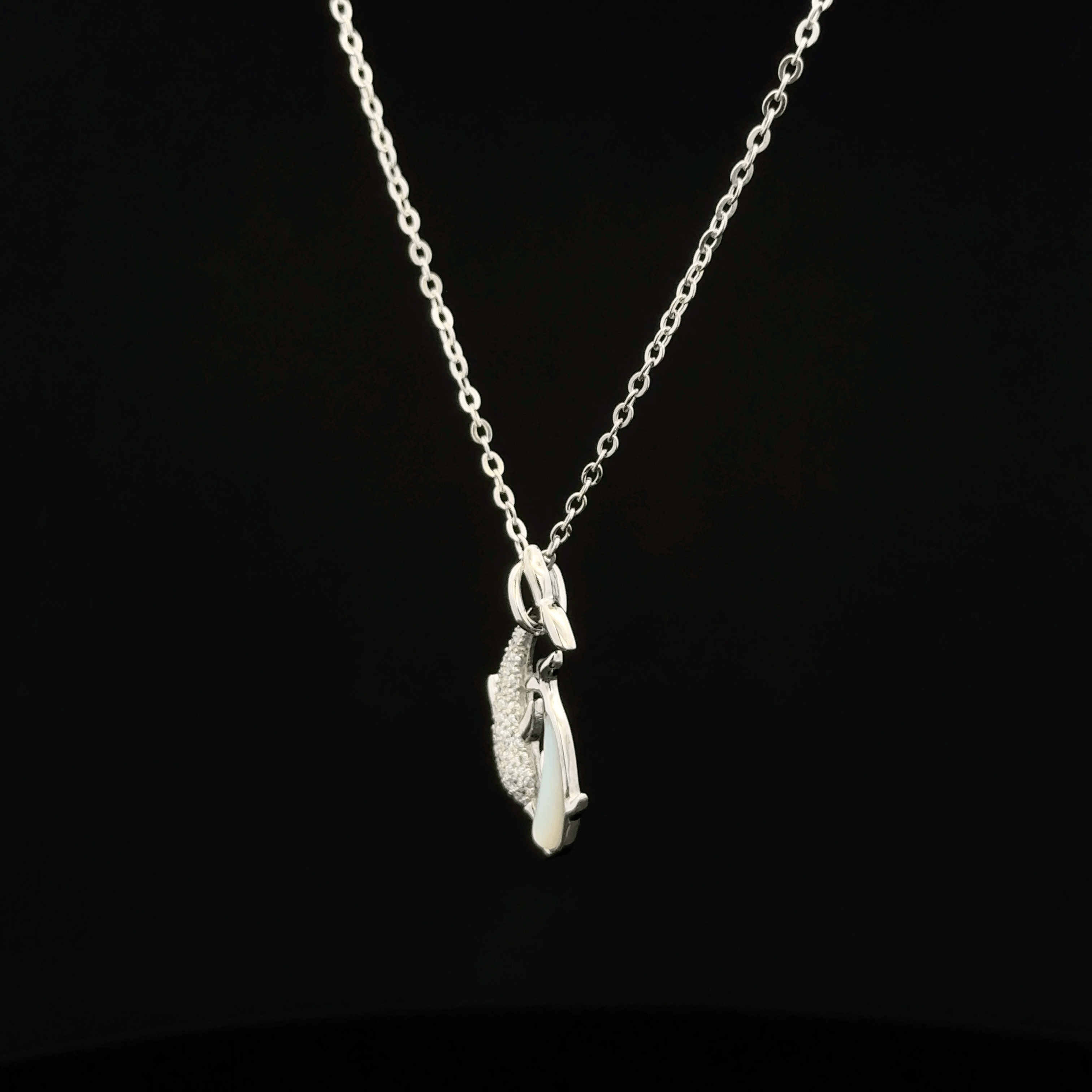 Two dolphin chain pendant