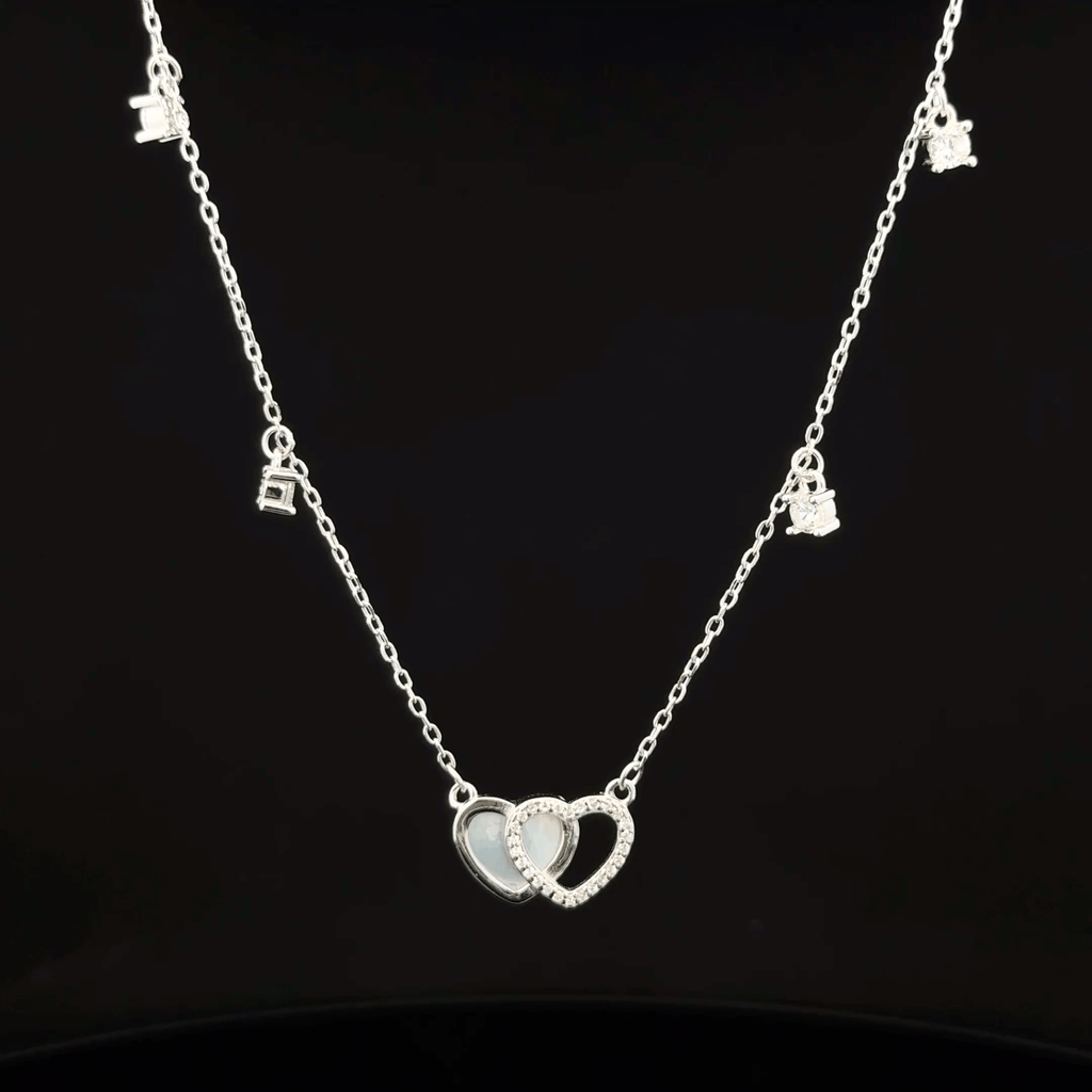 Double Heart chain pendant