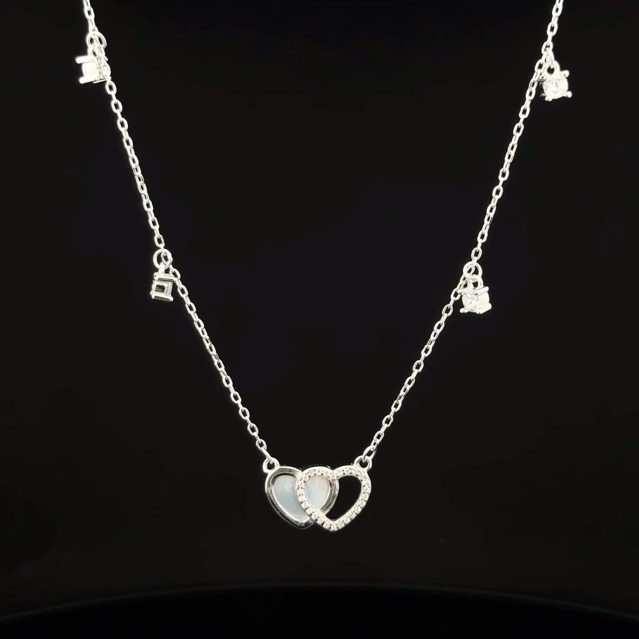 Double Heart chain pendant