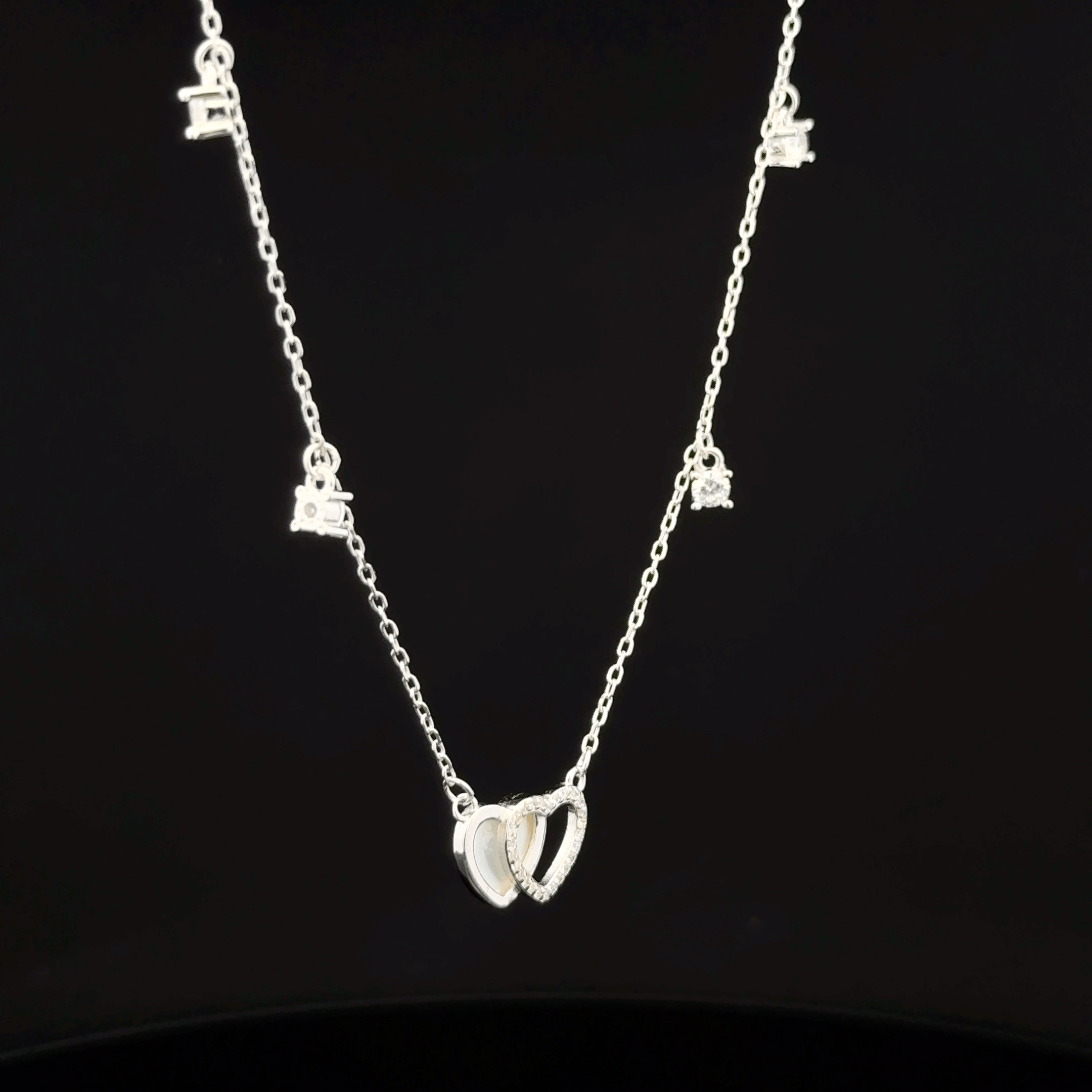 Double Heart chain pendant