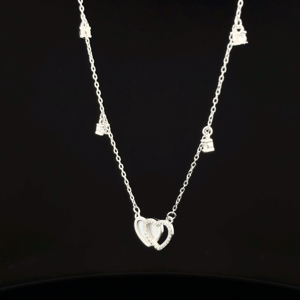 Double Heart chain pendant