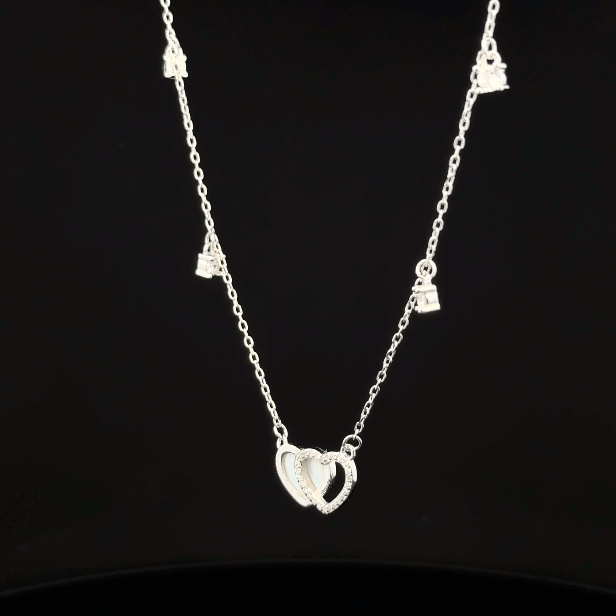 Double Heart chain pendant