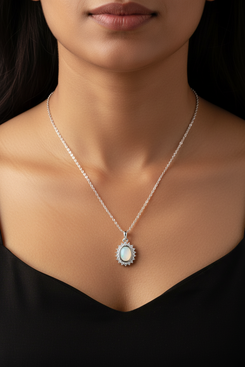 Moonlit Halo chain pendant