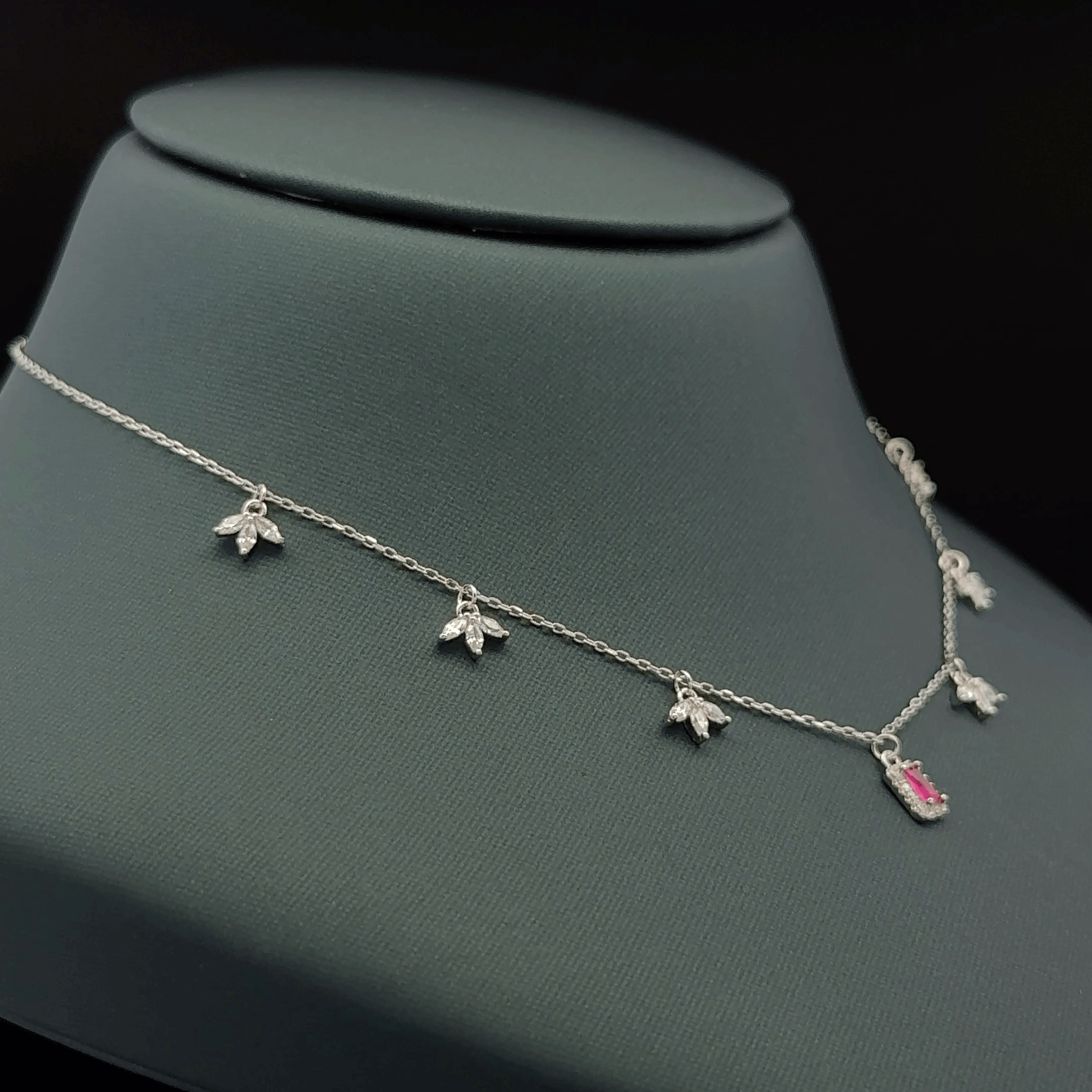 Rectangular pink stone