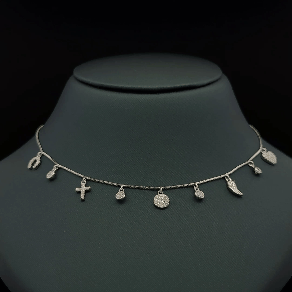 Multiple small dangling charms