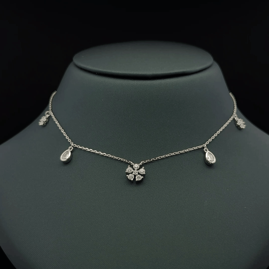 Flower and Tear drop chain