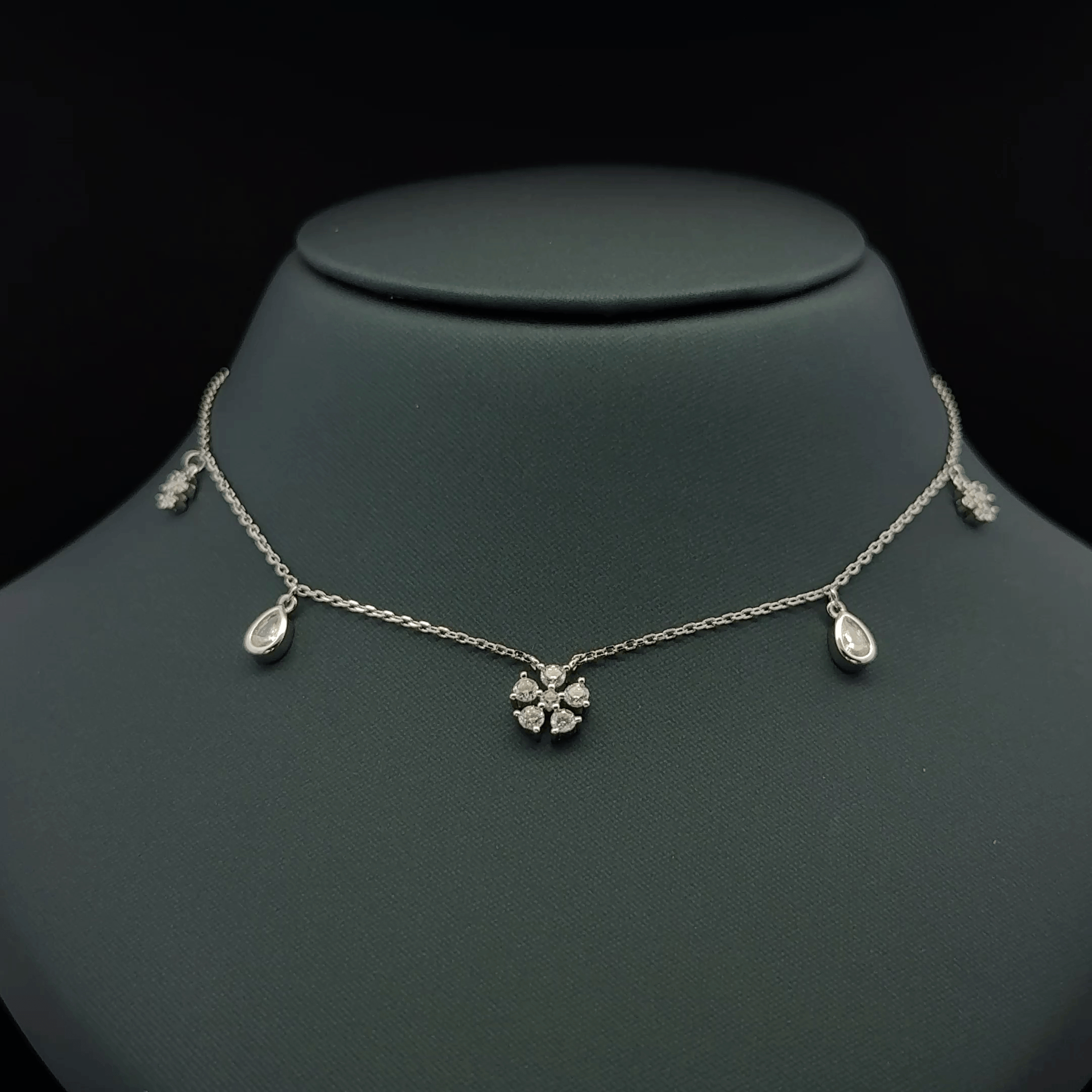 Flower and Tear drop chain
