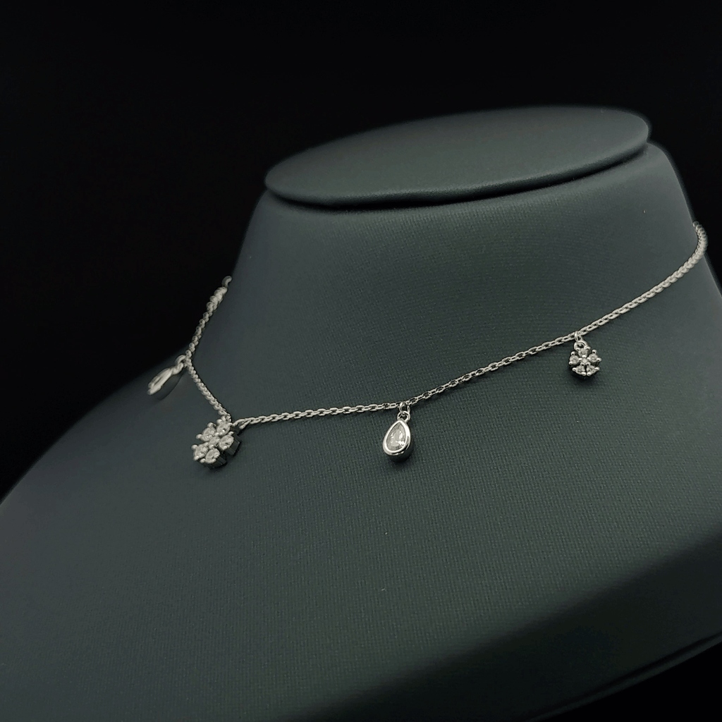 Flower and Tear drop chain