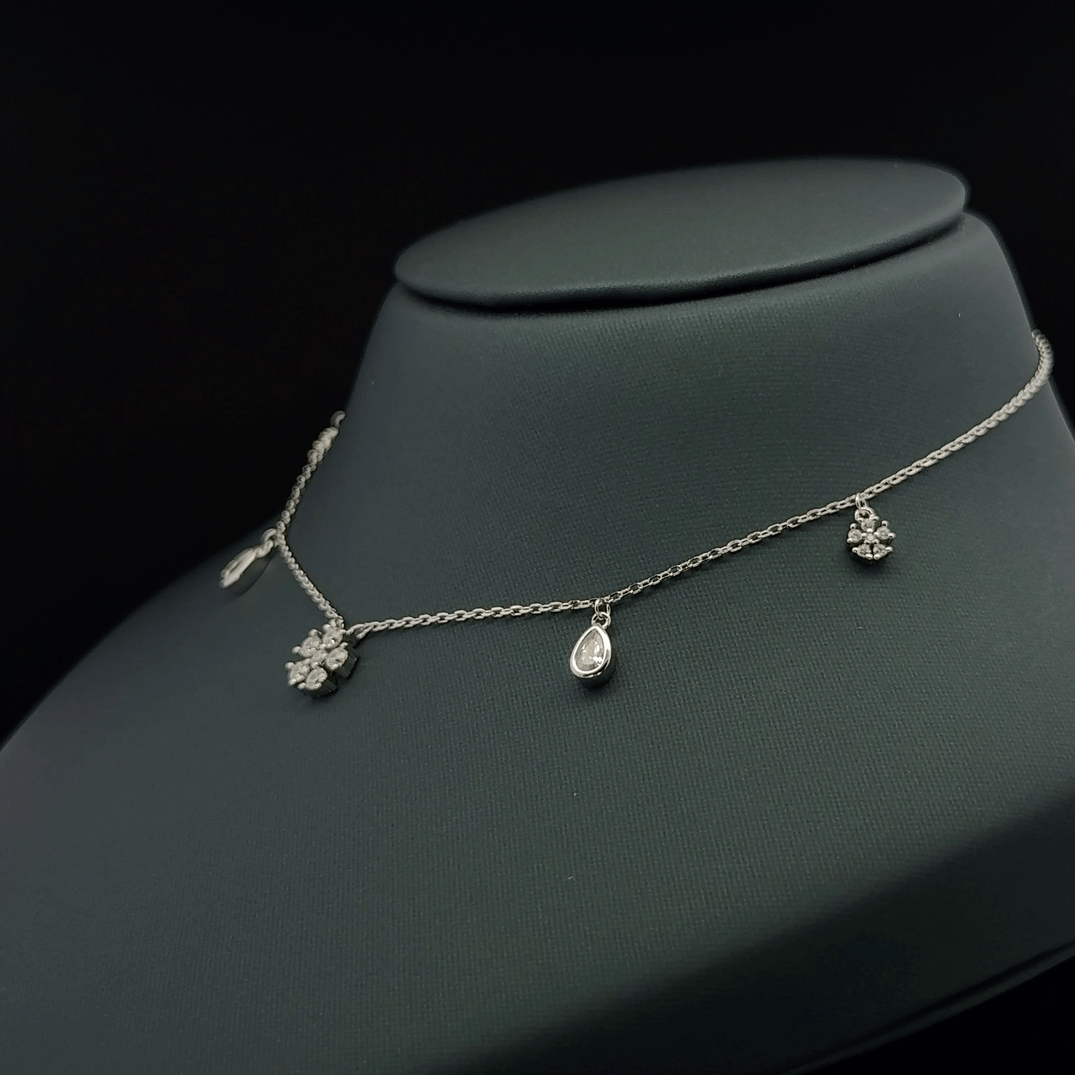 Flower and Tear drop chain