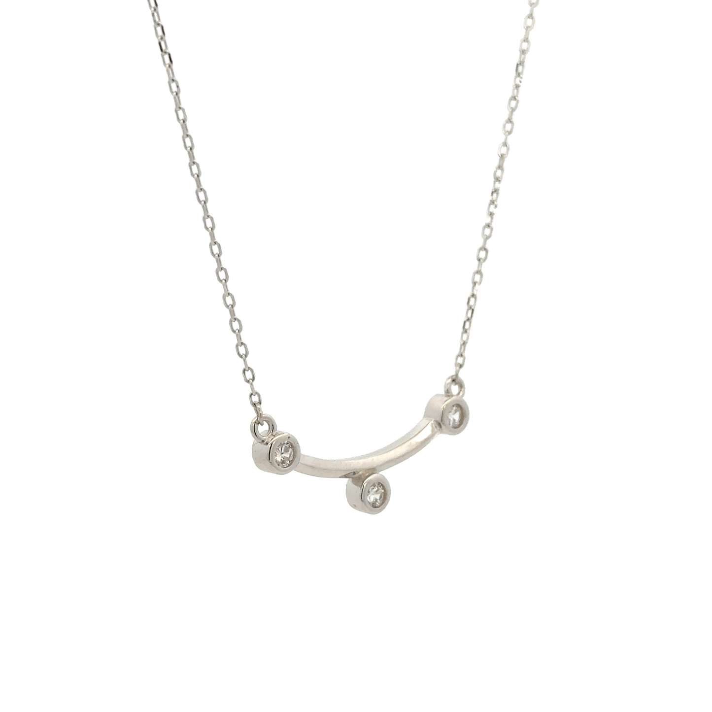 Rhodium 3 stone chain