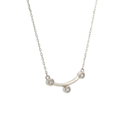 Rhodium 3 stone chain