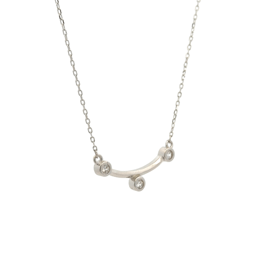 Rhodium 3 stone chain