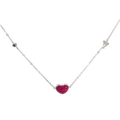 Rhodium heart shape chain with pendent