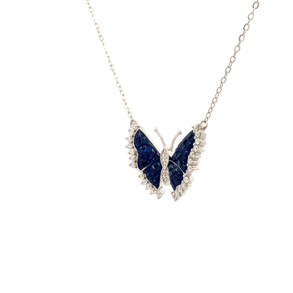Rhodium Butterfly chain with pendent