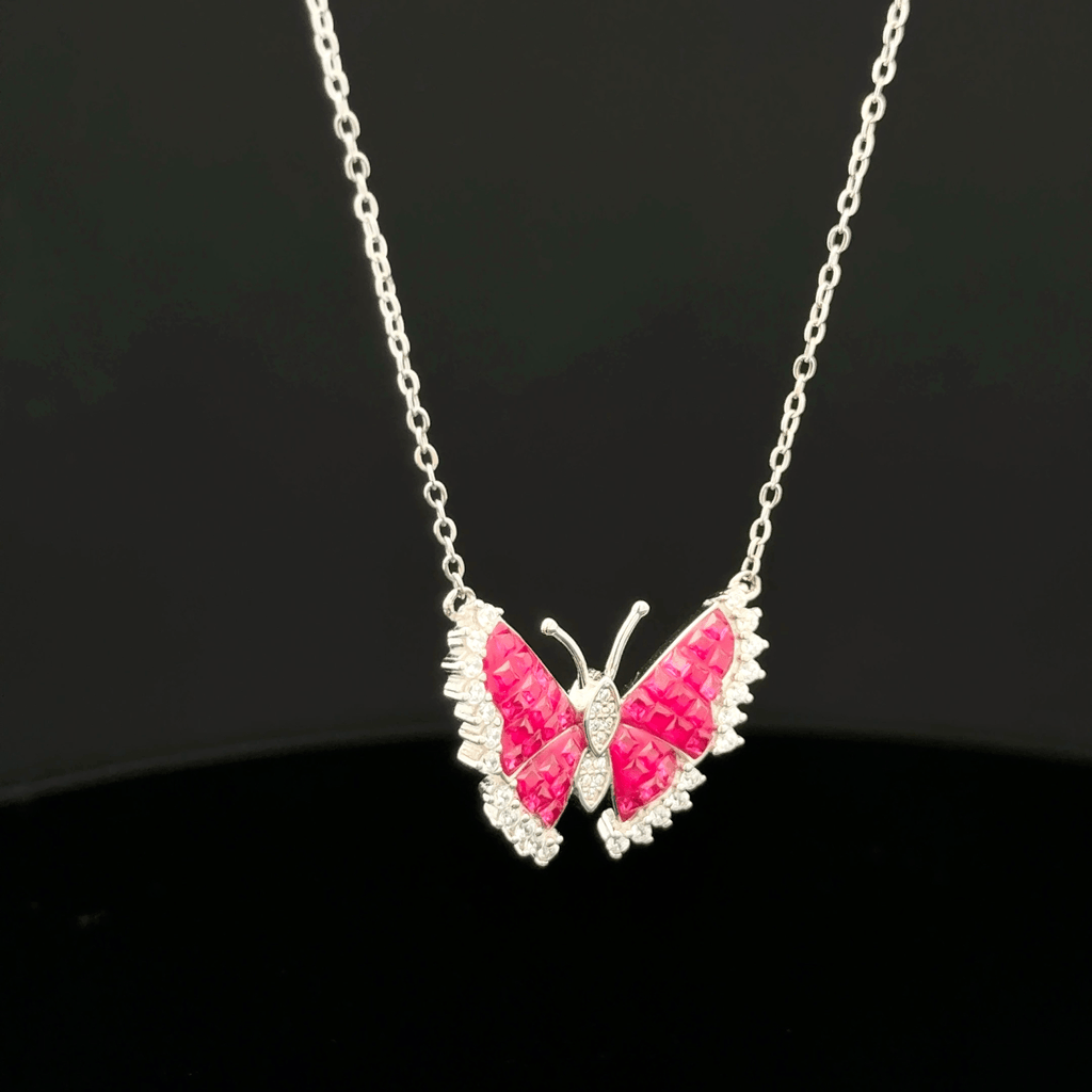 The Crimson Monarch Butterfly Pendant