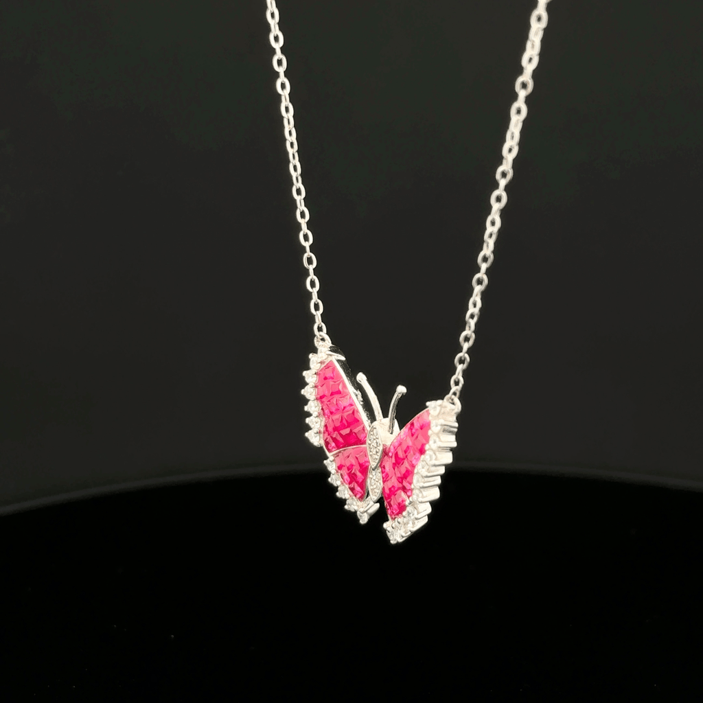 The Crimson Monarch Butterfly Pendant