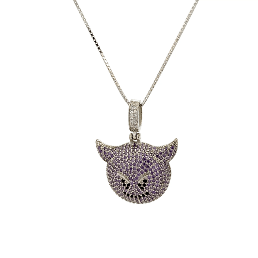 Rhodium Devil chain with pendent