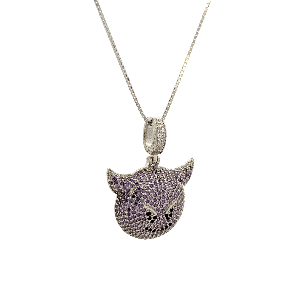 Rhodium Devil chain with pendent