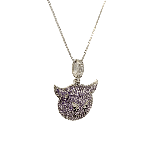 Rhodium Devil chain with pendent