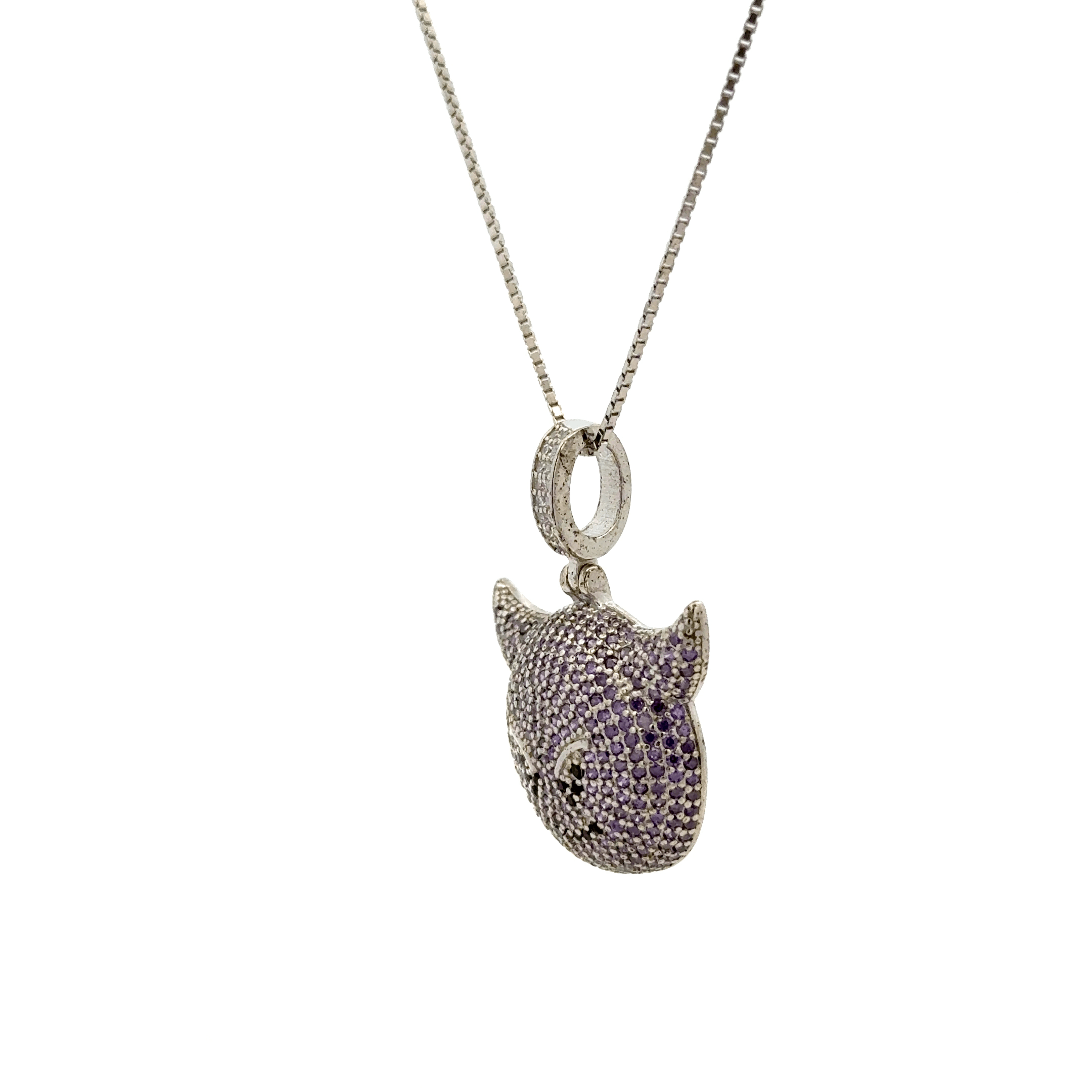 Rhodium Devil chain with pendent