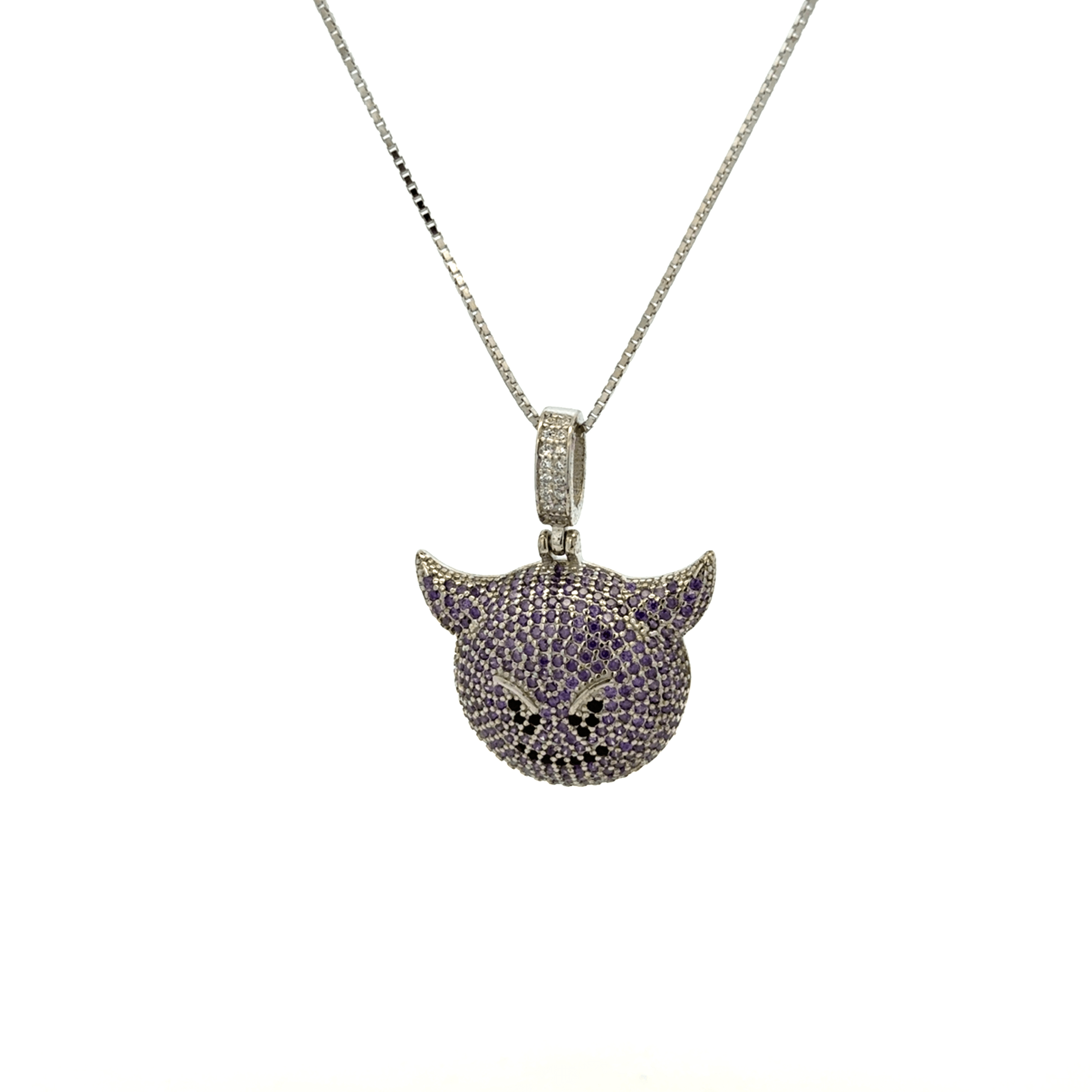 Rhodium Devil chain with pendent