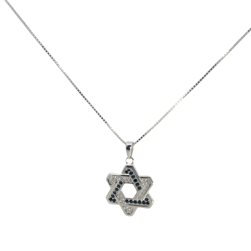 Rhodium star chain with pendent