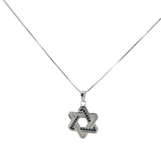Rhodium star chain with pendent