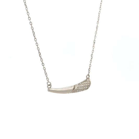 Rhodium Tusk-shaped chain with pendent
