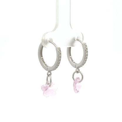 Flower White Drops Baali Earring