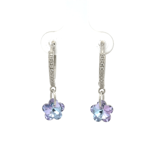 Flower White Drops Baali Earring
