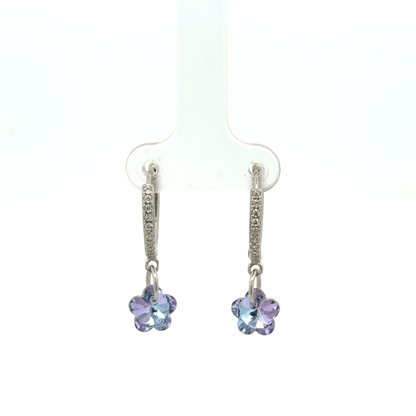 Flower White Drops Baali Earring